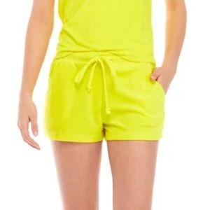 Love, Fire Terry Cloth Neon Yellow Shorts Size XL